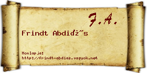 Frindt Abdiás névjegykártya